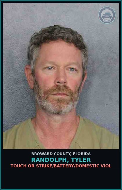 CCW arrest card for RANDOLPH, TYLER in Broward County: TOUCH OR STRIKE/BATTERY/DOMESTIC VIOL