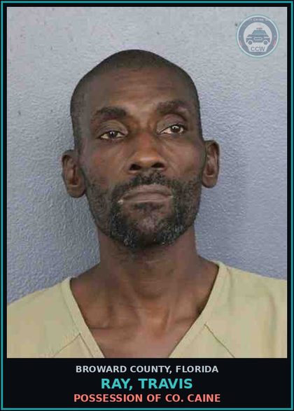 CCW arrest card for RAY, TRAVIS in Broward County: POSSESSION OF COCAINE