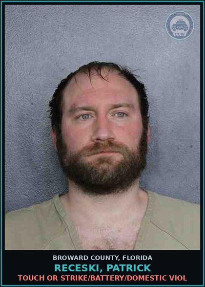 CCW arrest card for RECESKI, PATRICK in Broward County: TAMPERING W/WITNESS WITHHOLD TESTIMONY/INFO IN MM PROCEEDING