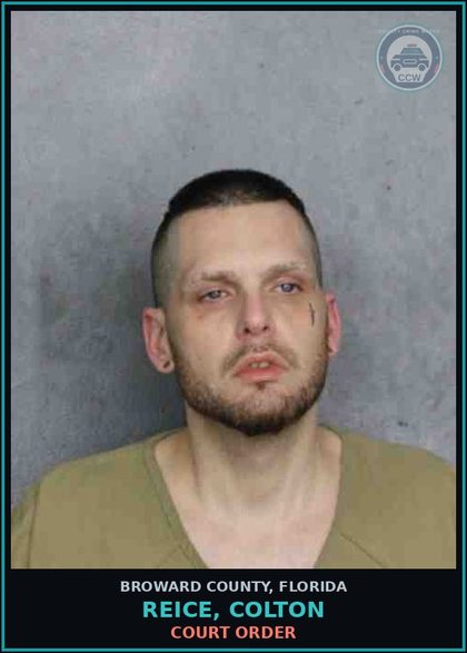 CCW arrest card for REICE, COLTON in Broward County: COURT ORDER
