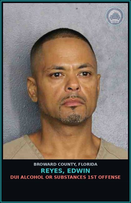 CCW arrest card for REYES, EDWIN in Broward County: POSS OF OPEN CONT IN M/V DRIVE
