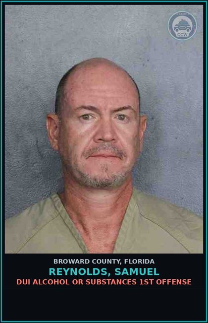 CCW arrest card for REYNOLDS, SAMUEL in Broward County: UNLAWFUL SPEED POSTED MUNICIP/STATE RD 