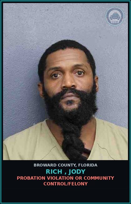 CCW arrest card for RICH , JODY in Broward County: RESIST OFFICER-OBSTRUCT WITHOUT VIOLENCE