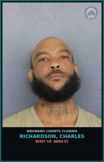 CCW arrest card for RICHARDSON, CHARLES in Broward County: WRIT OF ARREST