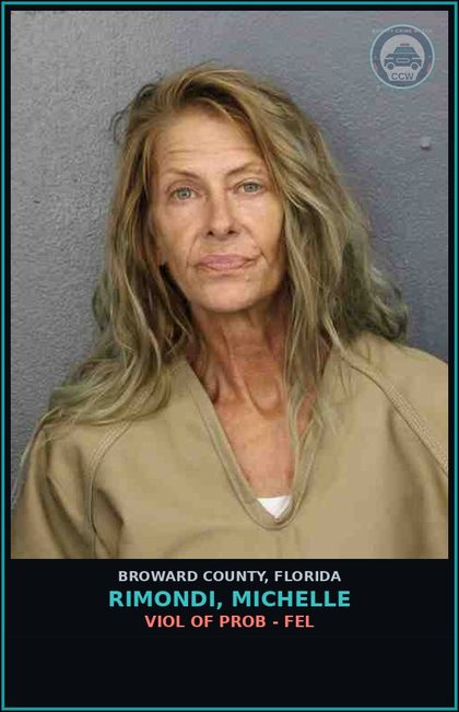 CCW arrest card for RIMONDI, MICHELLE in Broward County: VIOL OF PROB - FEL