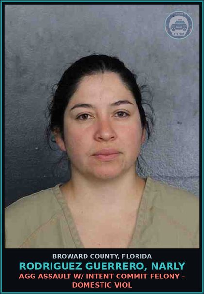 CCW arrest card for RODRIGUEZ GUERRERO, NARLY in Broward County: AGG ASSAULT W/ INTENT COMMIT FELONY - DOMESTIC VIOL