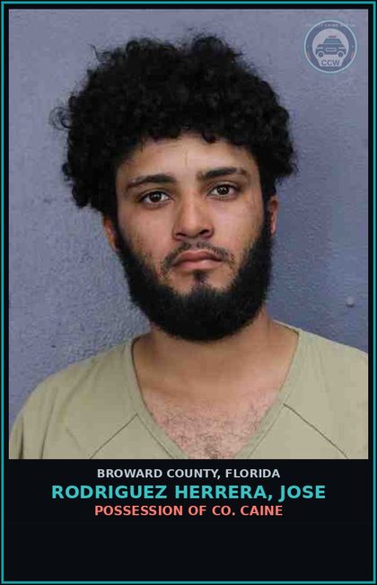 CCW arrest card for RODRIGUEZ HERRERA, JOSE in Broward County: POSSESSION OF COCAINE