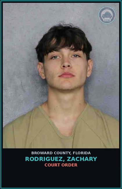 CCW arrest card for RODRIGUEZ, ZACHARY in Broward County: COURT ORDER