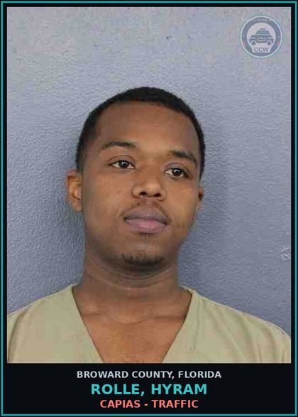 CCW arrest card for ROLLE, HYRAM in Broward County: CAPIAS - TRAFFIC