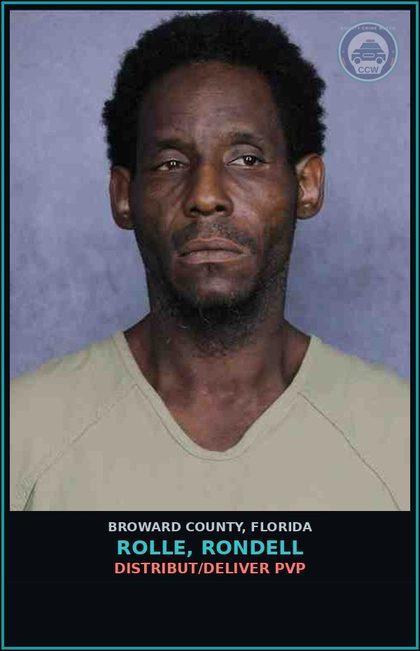 CCW arrest card for ROLLE, RONDELL in Broward County: DISTRIBUT/DELIVER PVP