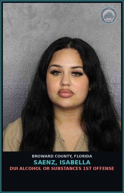 CCW arrest card for SAENZ, ISABELLA in Broward County: NEGLECT chld WITHOUT GREAT BODILY HARM