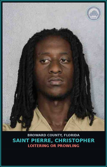 CCW arrest card for SAINT PIERRE, CHRISTOPHER in Broward County: LOITERING OR PROWLING