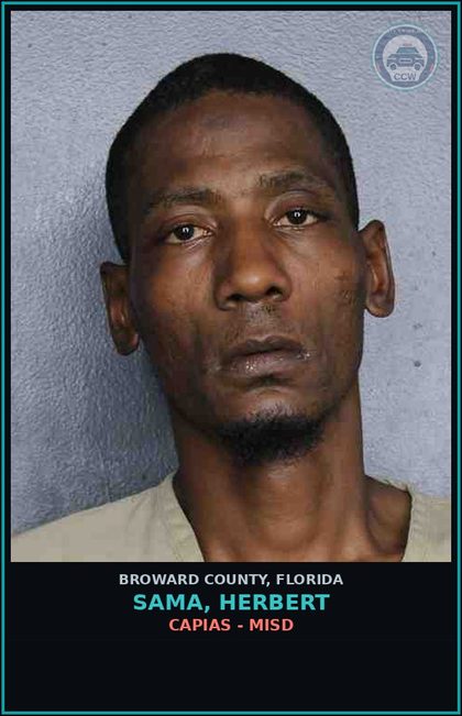 CCW arrest card for SAMA, HERBERT in Broward County: CAPIAS - MISD