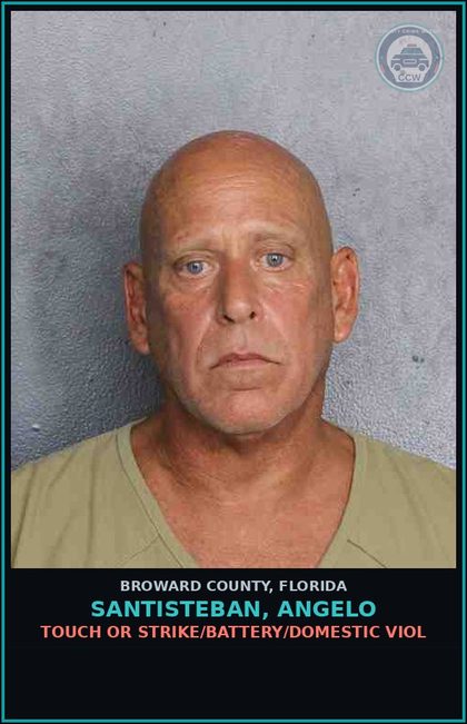 CCW arrest card for SANTISTEBAN, ANGELO in Broward County: TOUCH OR STRIKE/BATTERY/DOMESTIC VIOL