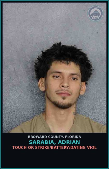 CCW arrest card for SARABIA, ADRIAN in Broward County: FALSE IMPRISONMENT OF PERSON