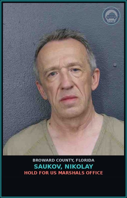 CCW arrest card for SAUKOV, NIKOLAY in Broward County: HOLD FOR US MARSHALS OFFICE