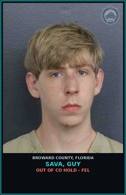 CCW arrest card for SAVA, GUY in Broward County: OUT OF CO HOLD - FEL