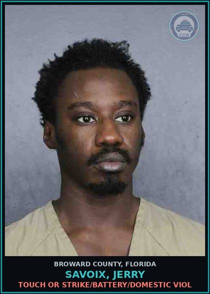 CCW arrest card for SAVOIX, JERRY in Broward County: TOUCH OR STRIKE/BATTERY/DOMESTIC VIOL