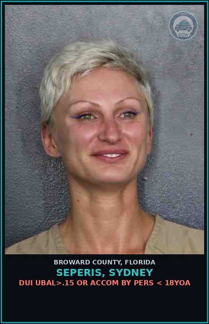 CCW arrest card for SEPERIS, SYDNEY in Broward County: DRIVING ON AIRLESS TIRE       