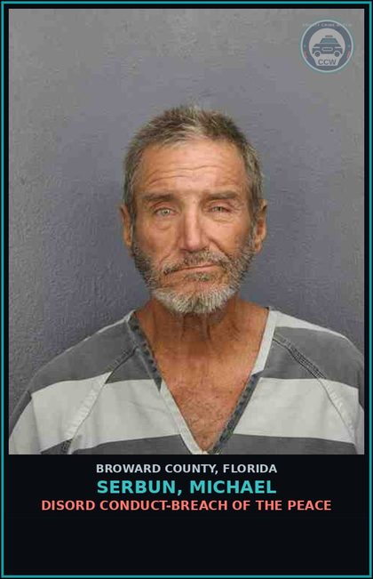 CCW arrest card for SERBUN, MICHAEL in Broward County: DISORD CONDUCT-BREACH OF THE PEACE
