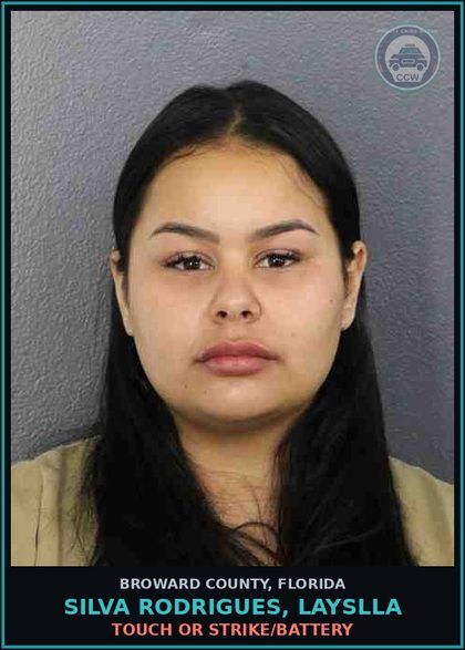 CCW arrest card for SILVA RODRIGUES, LAYSLLA in Broward County: TOUCH OR STRIKE/BATTERY