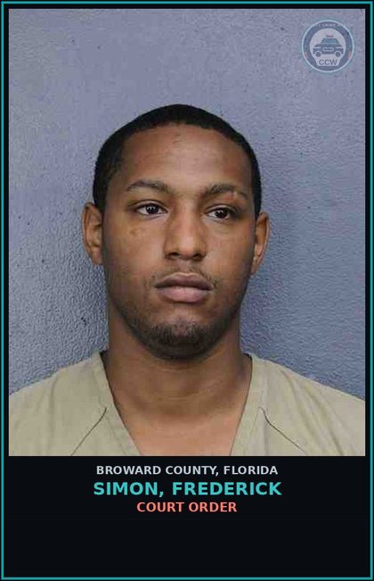 CCW arrest card for SIMON, FREDERICK in Broward County: COURT ORDER
