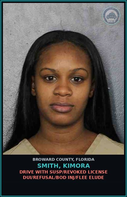 CCW arrest card for SMITH, KIMORA in Broward County: CAPIAS - TRAFFIC