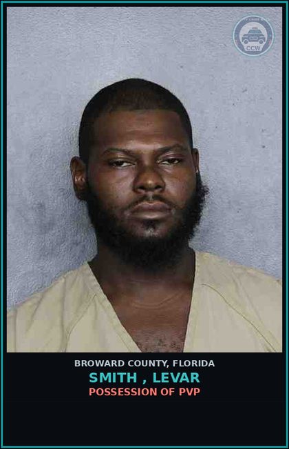 CCW arrest card for SMITH , LEVAR in Broward County: POSSESSION OF PVP