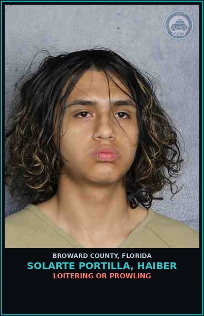 CCW arrest card for SOLARTE PORTILLA, HAIBER in Broward County: LOITERING OR PROWLING
