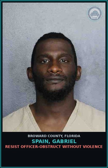 CCW arrest card for SPAIN, GABRIEL in Broward County: CAPIAS - MISD