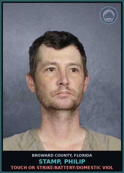 CCW arrest card for STAMP, PHILIP in Broward County: TOUCH OR STRIKE/BATTERY/DOMESTIC VIOL