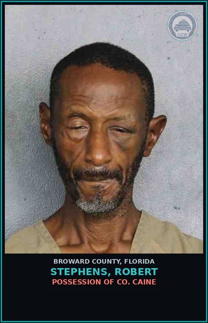 CCW arrest card for STEPHENS, ROBERT in Broward County: POSSESSION OF COCAINE