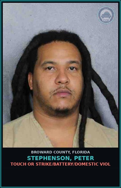 CCW arrest card for STEPHENSON, PETER in Broward County: TOUCH OR STRIKE/BATTERY/DOMESTIC VIOL