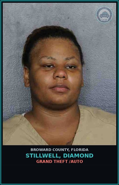 CCW arrest card for STILLWELL, DIAMOND in Broward County: GRAND THEFT /AUTO