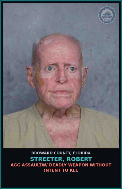 CCW arrest card for STREETER, ROBERT in Broward County: AGG ASSAULTW/ DEADLY WEAPON WITHOUT INTENT TO KILL