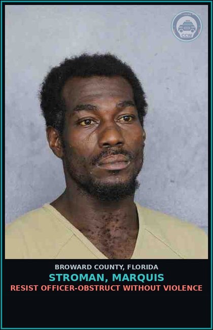 CCW arrest card for STROMAN, MARQUIS in Broward County: COURT ORDER