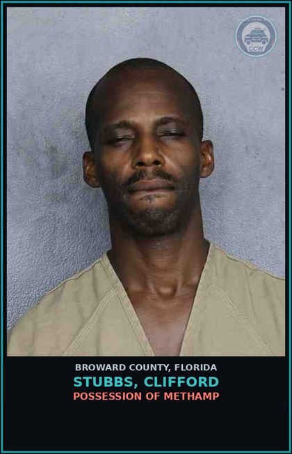 CCW arrest card for STUBBS, CLIFFORD in Broward County: POSSESSION OF Methamp