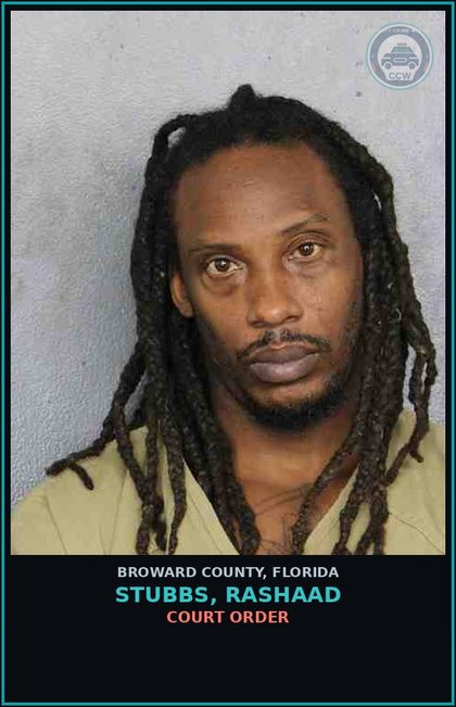 CCW arrest card for STUBBS, RASHAAD in Broward County: COURT ORDER