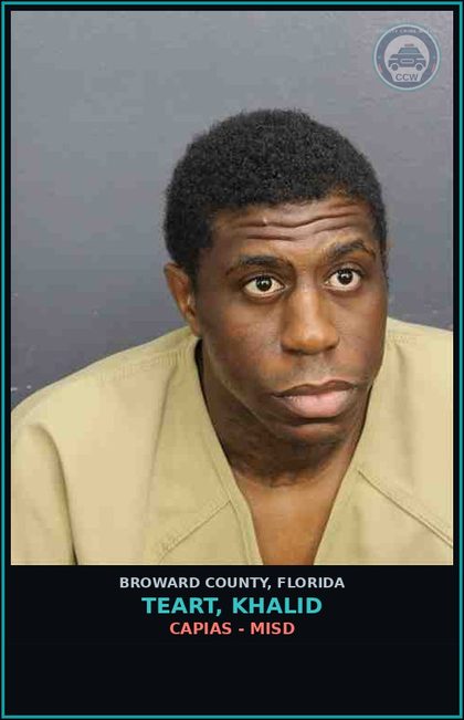 CCW arrest card for TEART, KHALID in Broward County: CAPIAS - MISD