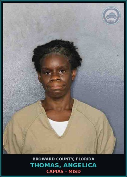 CCW arrest card for THOMAS, ANGELICA in Broward County: CAPIAS - MISD