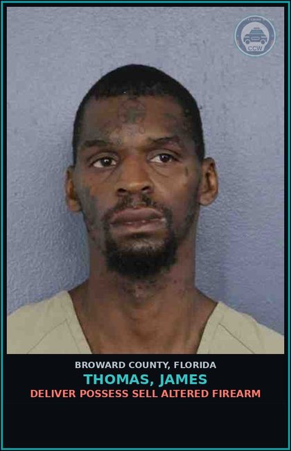 CCW arrest card for THOMAS, JAMES in Broward County: PETIT THEFT-2ND DEGREE - 3RD SUBSQ OFFENSE