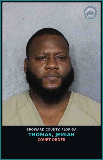 CCW arrest card for THOMAS, JEMIAH in Broward County: COURT ORDER