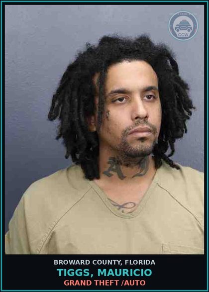 CCW arrest card for TIGGS, MAURICIO in Broward County: POSSESSION OF Fent 