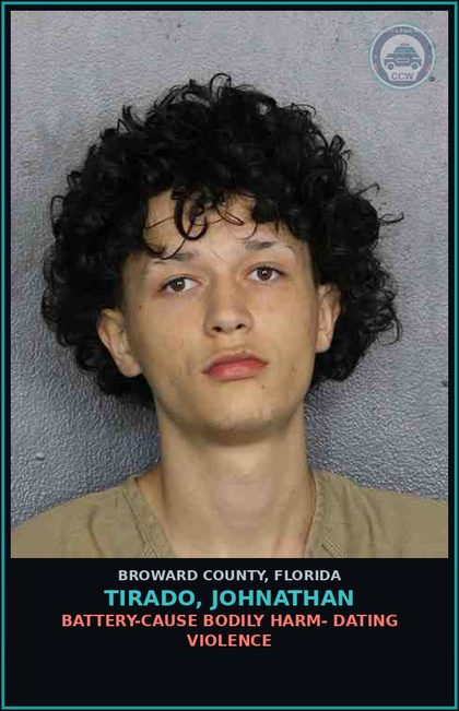 CCW arrest card for TIRADO, JOHNATHAN in Broward County: POSSESSION contr substance W/O PRESCRIPTION