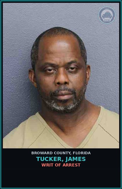 CCW arrest card for TUCKER, JAMES in Broward County: WRIT OF ARREST