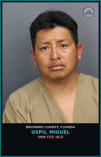 CCW arrest card for USPU, MIGUEL in Broward County: IMM FED HLD