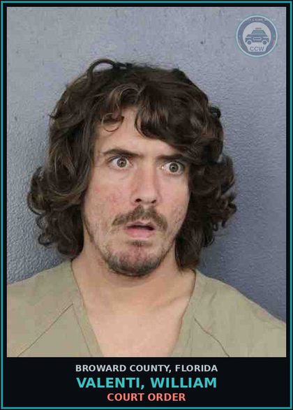 CCW arrest card for VALENTI, WILLIAM in Broward County: COURT ORDER