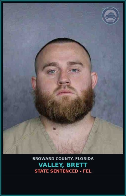 CCW arrest card for VALLEY, BRETT in Broward County: STATE SENTENCED - FEL