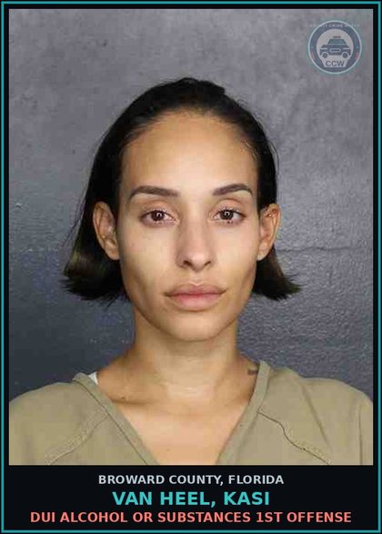 CCW arrest card for VAN HEEL, KASI in Broward County: DUI ALCOHOL OR DRUGS  1ST OFFENSE