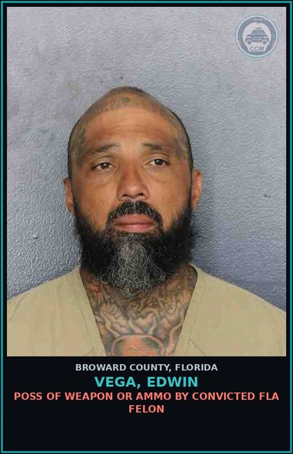 CCW arrest card for VEGA, EDWIN in Broward County: AGGRAVATED FLEEING W INJURY OR DAMAGE